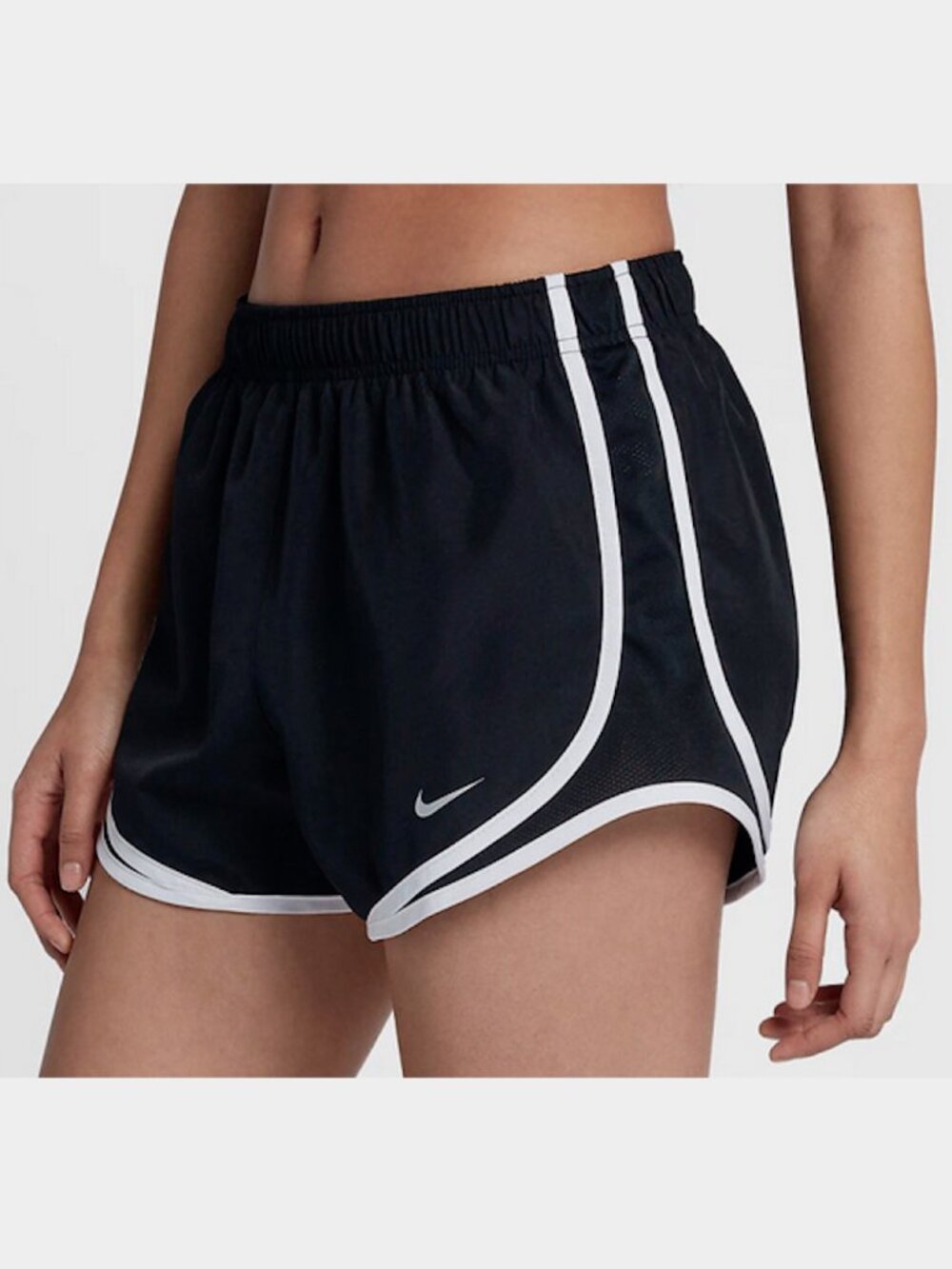 NWT NEW NIKE WOMENS DRY 3" TEMPO SHORTS DRI-FIT RUNNING BLACK WHITE GREY SIZE XS